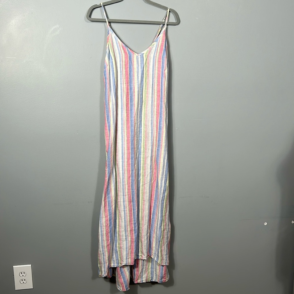 C&C California 100% Linen Maxi Sun Dress Size Small